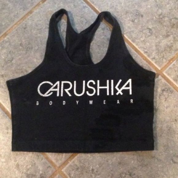 Vintage Carushka Black Crop Tank Top - Picture 4 of 4